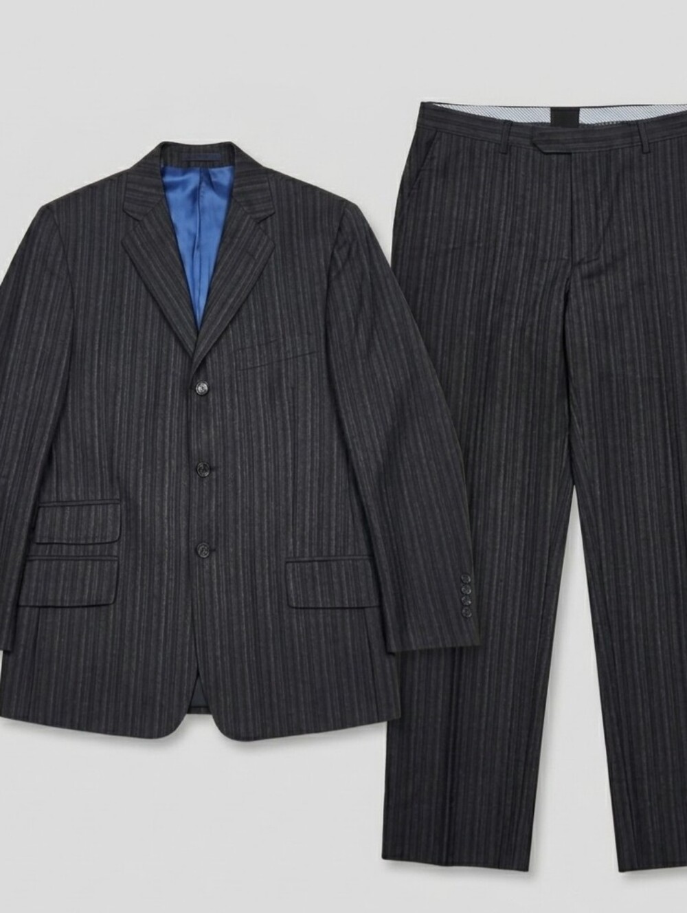 Tommy Hilfiger Men's Pinstripe Suit Set – 2-Piece Virgin Wool Blend – Size 34 Pa